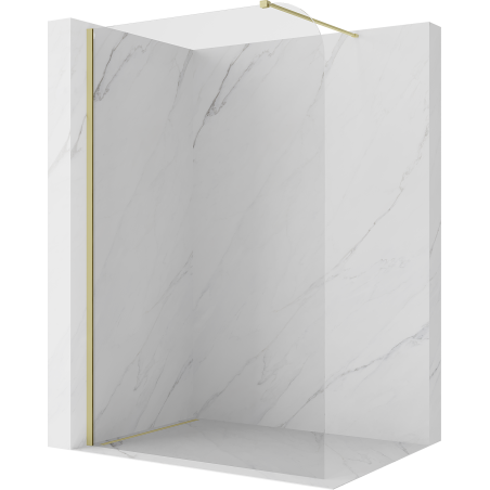 Mexen Kioto-P ścianka prysznicowa Walk-in 120 x 200 cm, transparent 8 mm, złota szczotkowana - 800-120-101-55-00-P