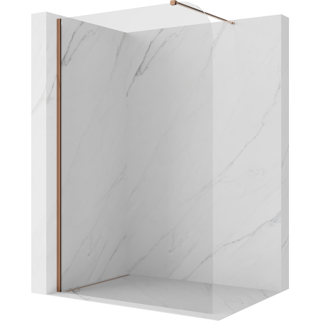 Mexen Kioto-P Walk-in Shower Wall 70 x 200 cm, Transparent 8 mm, Rose Gold - 800-070-101-60-00-P