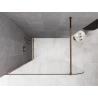 Mexen Kioto-P suihkuseinä Walk-in 130 x 200 cm, läpinäkyvä 8 mm, ruusukulta - 800-130-101-60-00-P