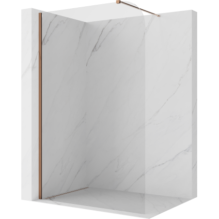 Mexen Kioto-P ścianka prysznicowa Walk-in 140 x 200 cm, transparent 8 mm, różowe złoto - 800-140-101-60-00-P