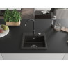 Mexen Milo évier en granit 1 bac avec robinet de cuisine Telma, noir/or - 6505-75-670200-70
