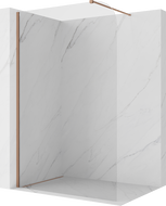 Mexen Kioto-P ścianka prysznicowa Walk-in 70 x 200 cm, transparent 8 mm, miedź szczotkowana - 800-070-101-65-00-P