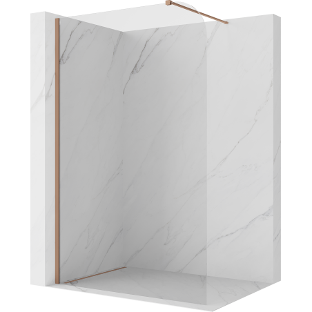 Mexen Kioto-P Zidna tuš pregrada Walk-in 80 x 200 cm, prozirna 8 mm, brušeni bakar - 800-080-101-65-00-P