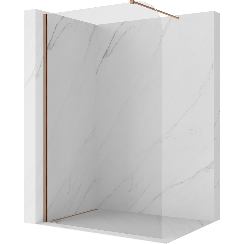 Mexen Kioto-P zid paravana Walk-in 110 x 200 cm, proziran 8 mm, brušena bakra - 800-110-101-65-00-P