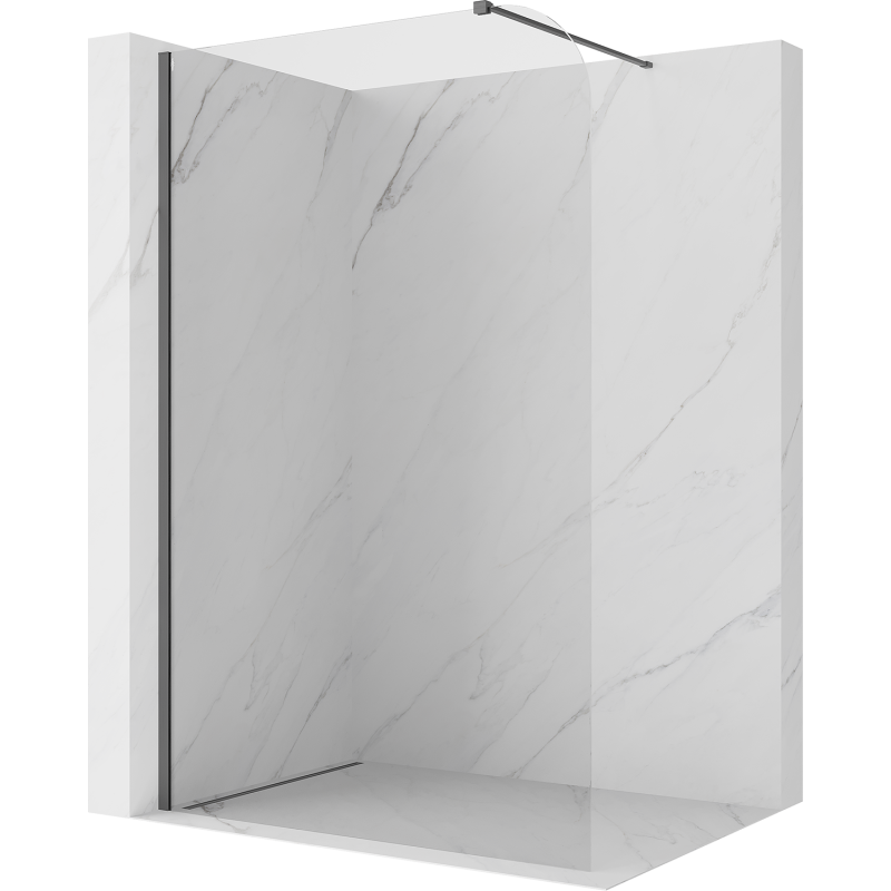 Mexen Kioto-P tuš stena Walk-in 70 x 200 cm, prosojna 8 mm, ščetkano temno siva - 800-070-101-66-00-P