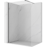 Mexen Kioto-P tuš stena Walk-in 70 x 200 cm, prosojna 8 mm, ščetkano temno siva - 800-070-101-66-00-P