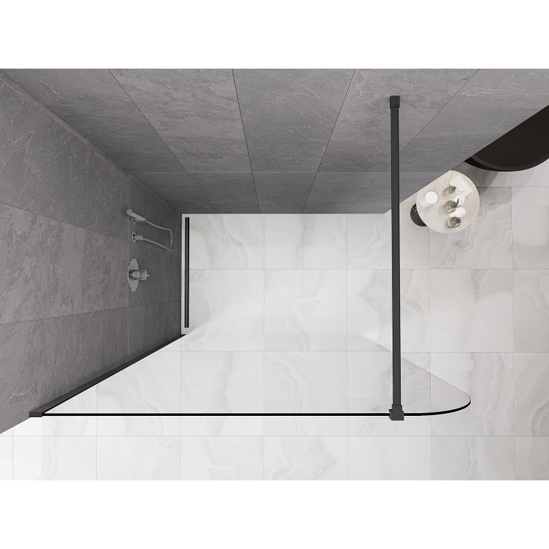 Mexen Kioto-P tuš stena Walk-in 70 x 200 cm, prosojna 8 mm, ščetkano temno siva - 800-070-101-66-00-P