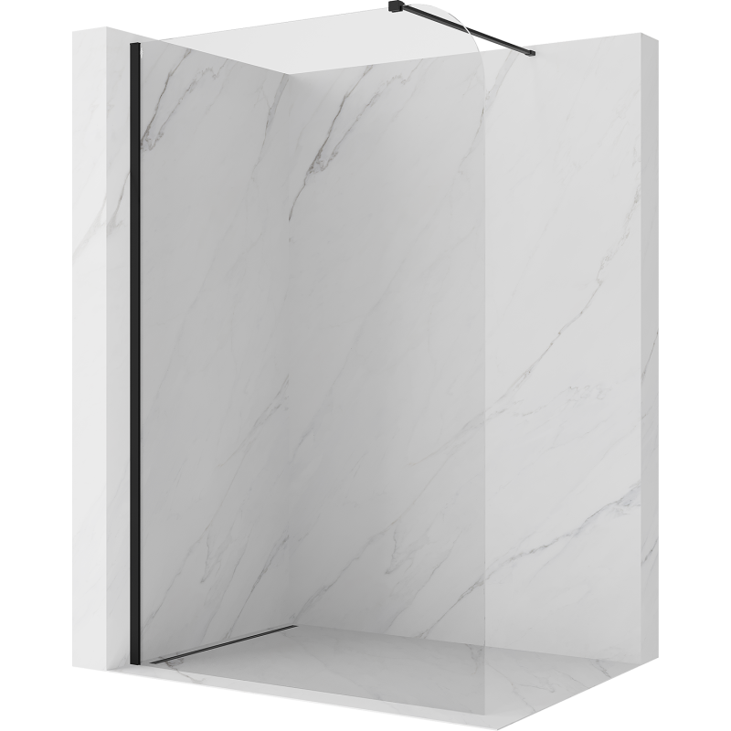 Mexen Kioto-P Tuš stena Walk-in 70 x 200 cm, prozorna 8 mm, črna - 800-070-101-70-00-P