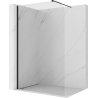 Mexen Kioto-P tuš stena Walk-in 120 x 200 cm, prozorna 8 mm, črna - 800-120-101-70-00-P