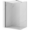 Mexen Kioto-P Walk-in Shower Wall 140 x 200 cm, Transparent 8 mm, Black - 800-140-101-70-00-P