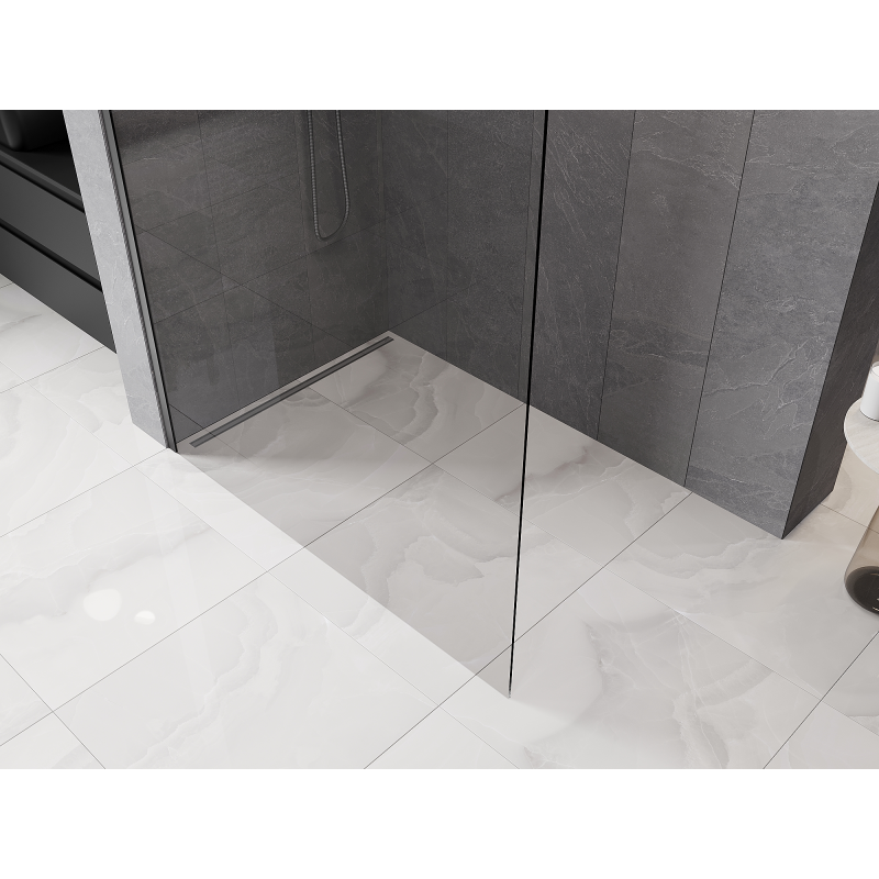 Mexen Kioto-P διαχωριστικό ντουζιέρας Walk-in 80 x 200 cm, διάφανο 8 mm, gun metal