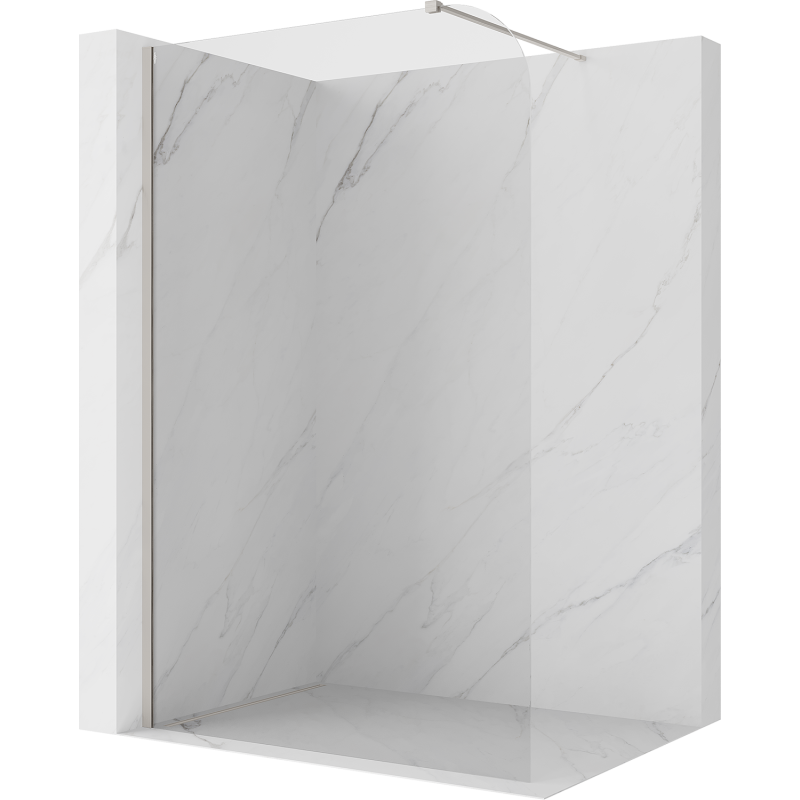 Mexen Kioto-P Walk-in Shower Screen 70 x 200 cm, Transparent 8 mm, Brushed Nickel - 800-070-101-97-00-P