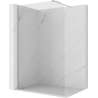 Mexen Kioto-P stenska prha Walk-in 70 x 200 cm, prozorna 8 mm, brušeni nikel - 800-070-101-97-00-P