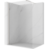 Mexen Kioto-P Staklena stijena za tuš kabinu Walk-in 90 x 200 cm, prozirna 8 mm, brušeni nikal - 800-090-101-97-00-P