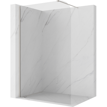 Mexen Kioto-P Walk-in Shower Wall 140 x 200 cm, Transparent 8 mm, Brushed Nickel - 800-140-101-97-00-P