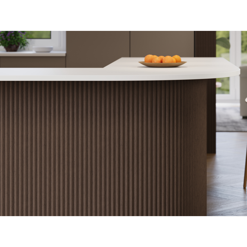 Mexen Ovalo 01 lamele ścienne ryflowane elastyczne 280 x 36 cm, fornir techniczny, Dąb Mocca - S130-280-01-045