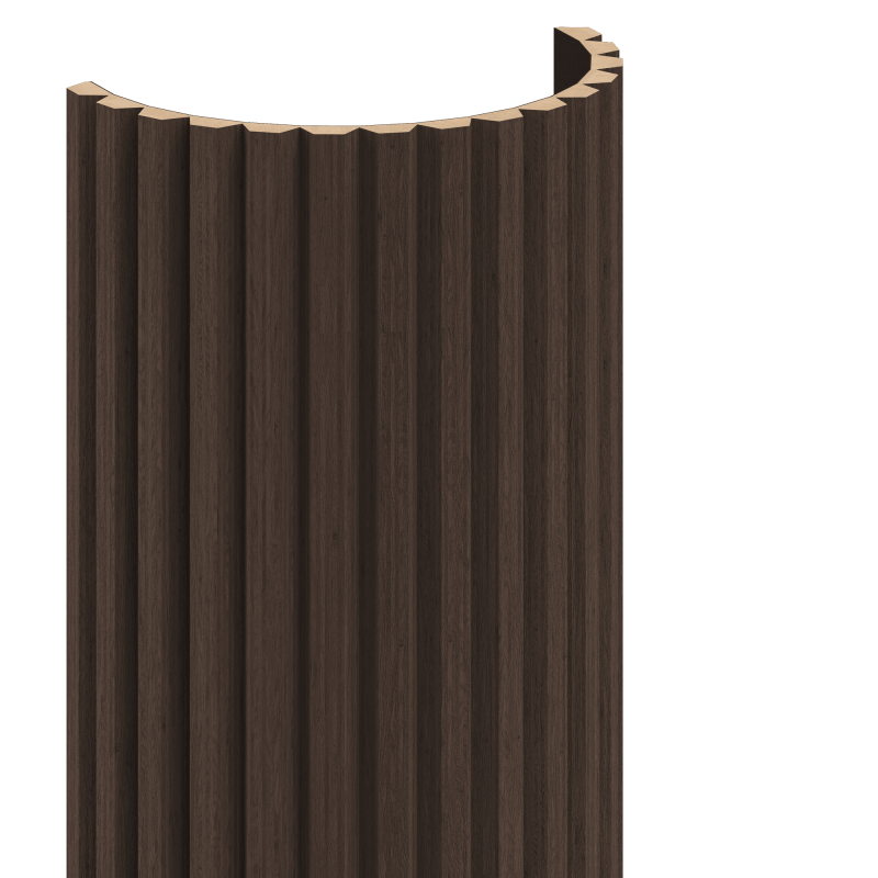 Mexen Ovalo 02 lamele ścienne ryflowane elastyczne 280 x 36 cm, fornir techniczny, Dąb Mocca - S130-280-02-045