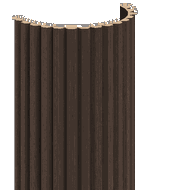 Mexen Ovalo 02 flexible gerillte Wandpaneele 280 x 36 cm, technisches Furnier, Eiche Mocca - S130-280-02-045
