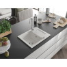 Mexen Enzo fregadero de granito de 1 compartimento con escurridor y grifo de cocina Telma, blanco - 6506-20-670200-00