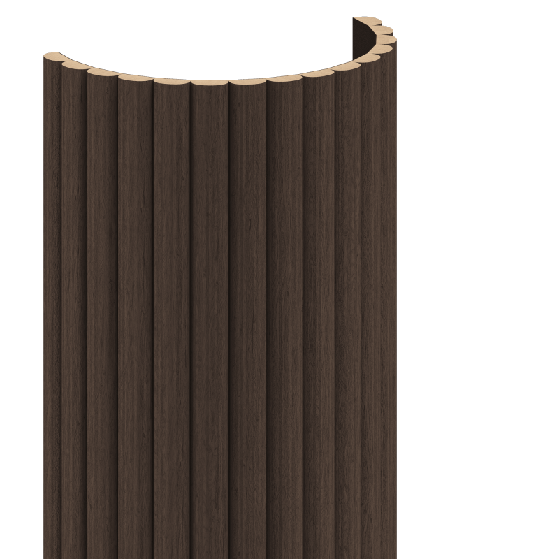 Mexen Ovalo 03 lamele ścienne ryflowane elastyczne 280 x 36 cm, fornir techniczny, Dąb Mocca - S130-280-03-045