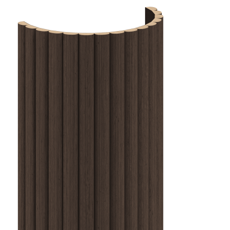 Mexen Ovalo 03 lamele ścienne ryflowane elastyczne 280 x 36 cm, fornir techniczny, Dąb Mocca - S130-280-03-045