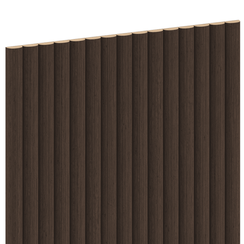 Mexen Ovalo 03 elastische, geriffelte Wandpaneele 280 x 36 cm, technisches Furnier, Mocca Eiche - S130-280-03-045