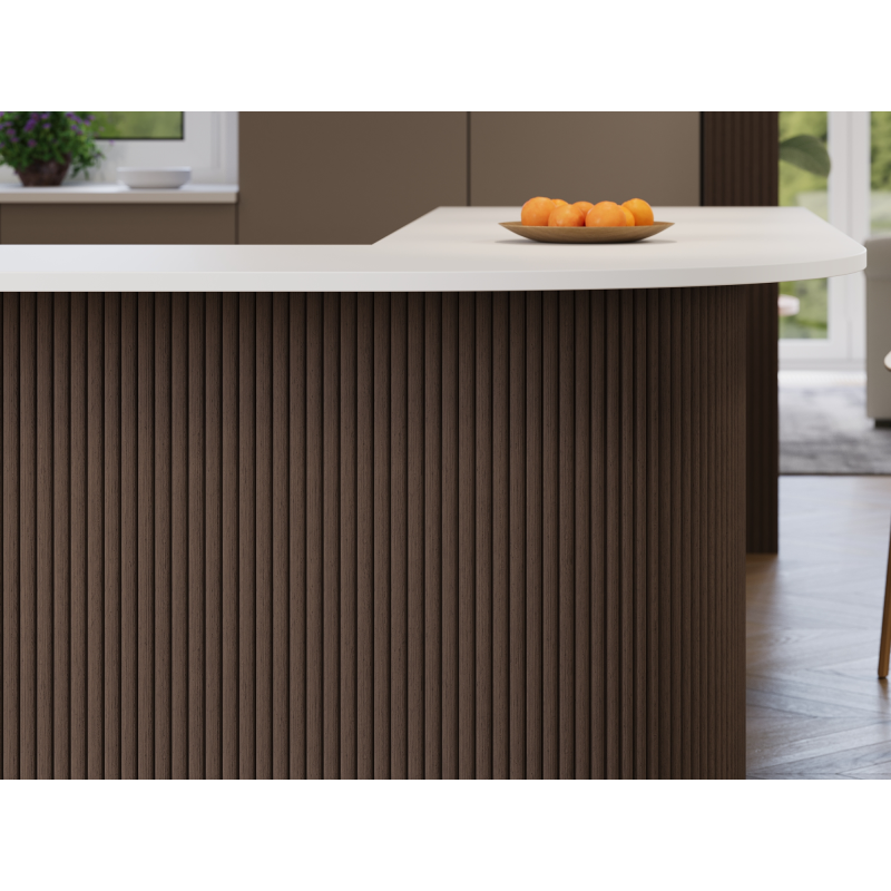 Mexen Ovalo 03 lamele ścienne ryflowane elastyczne 280 x 36 cm, fornir techniczny, Dąb Mocca - S130-280-03-045