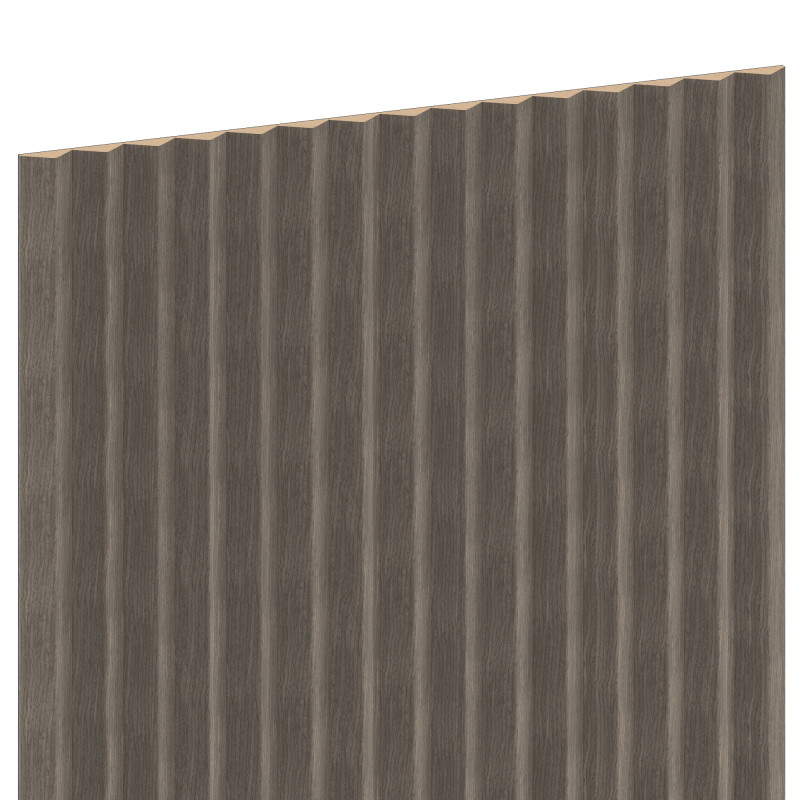 Mexen Ovalo 01 Muster von flexiblen, gerillten Wandlamellen, technisches Furnier, Graue Eiche - S130-01-043-S