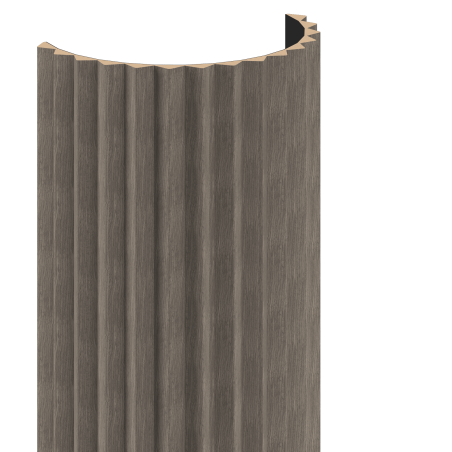 Mexen Ovalo 01 Muster von flexiblen, gerillten Wandlamellen, technisches Furnier, Graue Eiche - S130-01-043-S