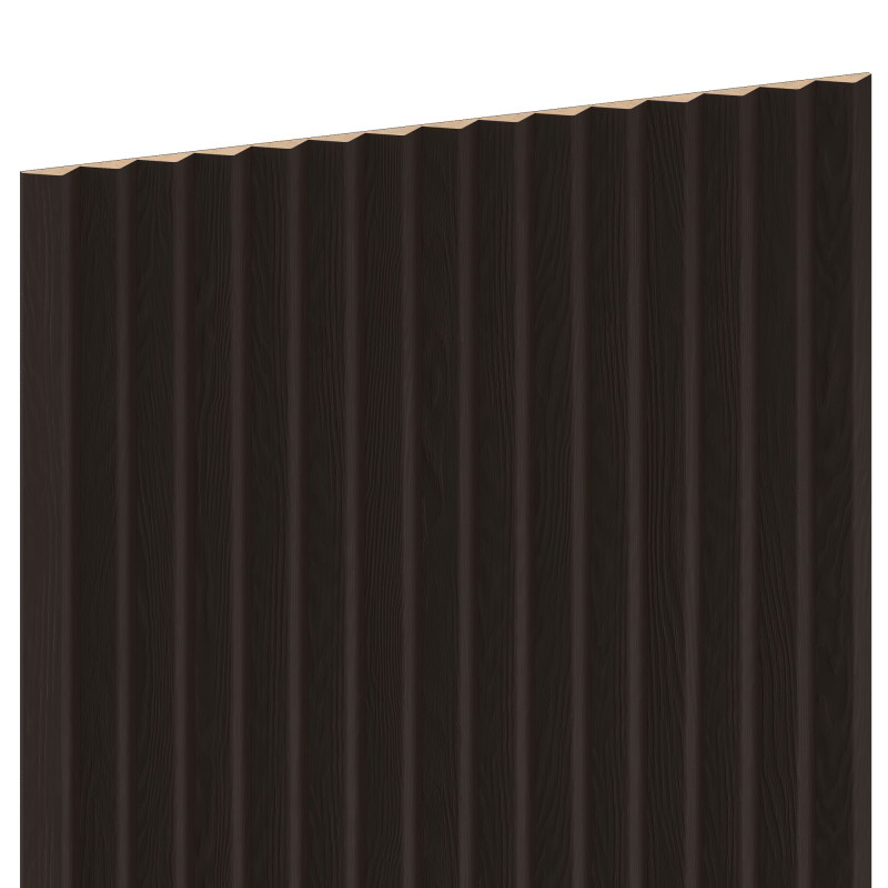 Mexen Ovalo 01 Probe von flexiblen, gerillten Wandlamellen, technisches Furnier, Schwarze Eiche - S130-01-046-S