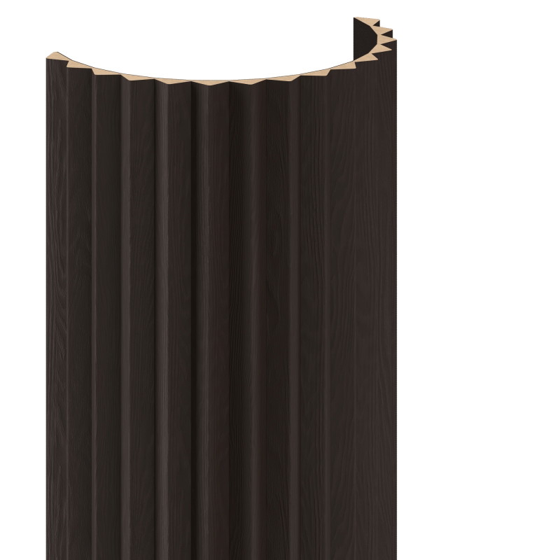 Mexen Ovalo 01 Probe von flexiblen, gerillten Wandlamellen, technisches Furnier, Schwarze Eiche - S130-01-046-S
