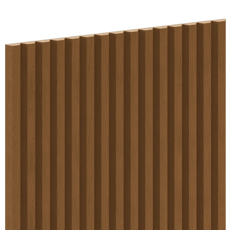 Mexen Ovalo 02 Lamellenmuster aus flexiblen, geriffelten Wandschienen, technisches Furnier, Eiche Natur - S130-02-042-S