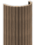 Mexen Ovalo 03 Muster von gerillten flexiblen Wandlamellen, technisches Furnier, Dunkle Nuss - S130-03-044-S