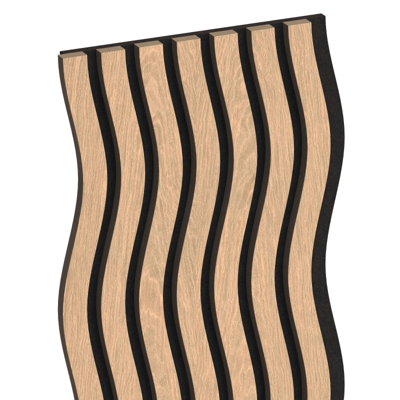 Mexen Lam-SF 01 Muster von akustischen Wandlamellen, Filz 9 mm, technisches Furnier, Gebleichte Eiche - S106-01-040-S