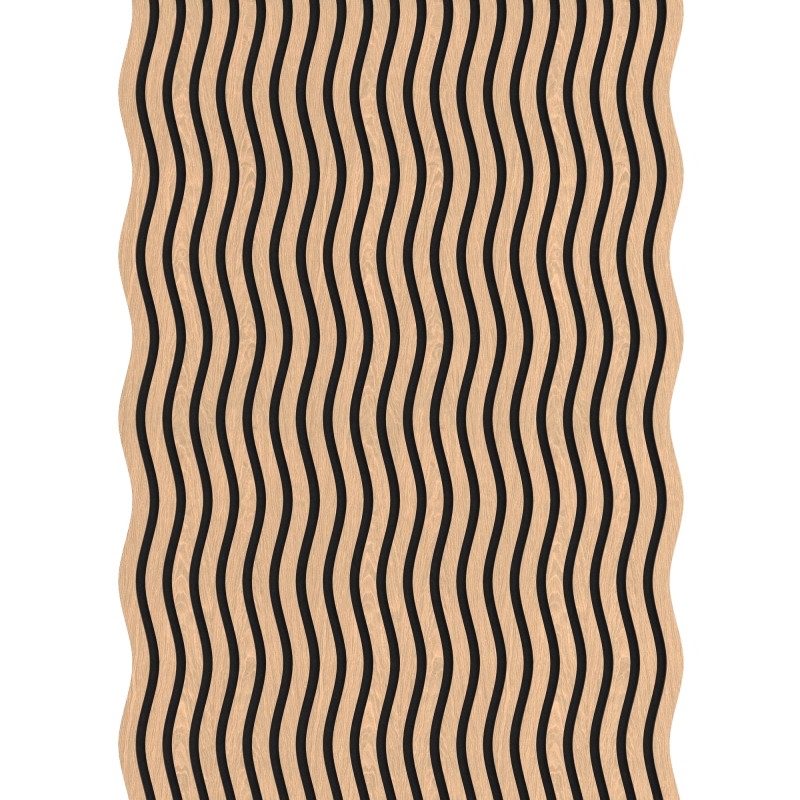 Mexen Lam-SF 01 Muster von akustischen Wandlamellen, Filz 9 mm, technisches Furnier, Gebleichte Eiche - S106-01-040-S