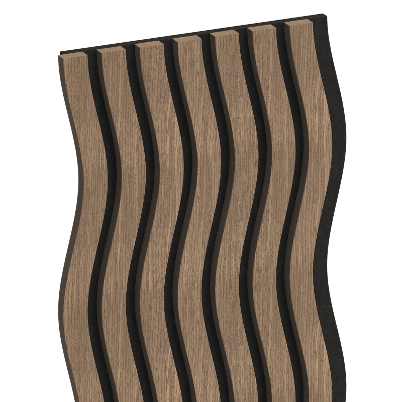 Mexen Lam-SF 01 Muster von akustischen Wandpaneelen, 9 mm Filz, technisches Furnier, Dunkle Walnuss - S106-01-045-S