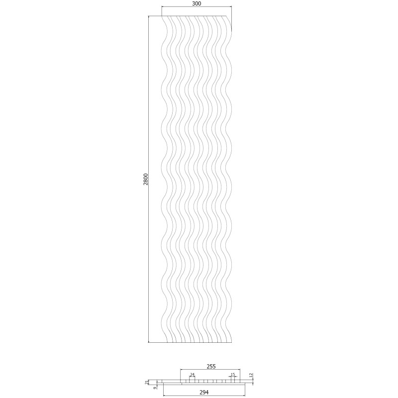 Mexen Lam-SF 02 Probe von akustischen Wandlamellen, Filz 9 mm, technisches Furnier, Eiche Mocca - S106-02-045-S