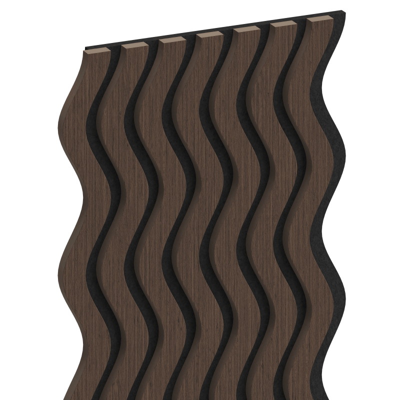 Mexen Lam-SF 02 Probe von akustischen Wandlamellen, Filz 9 mm, technisches Furnier, Eiche Mocca - S106-02-045-S