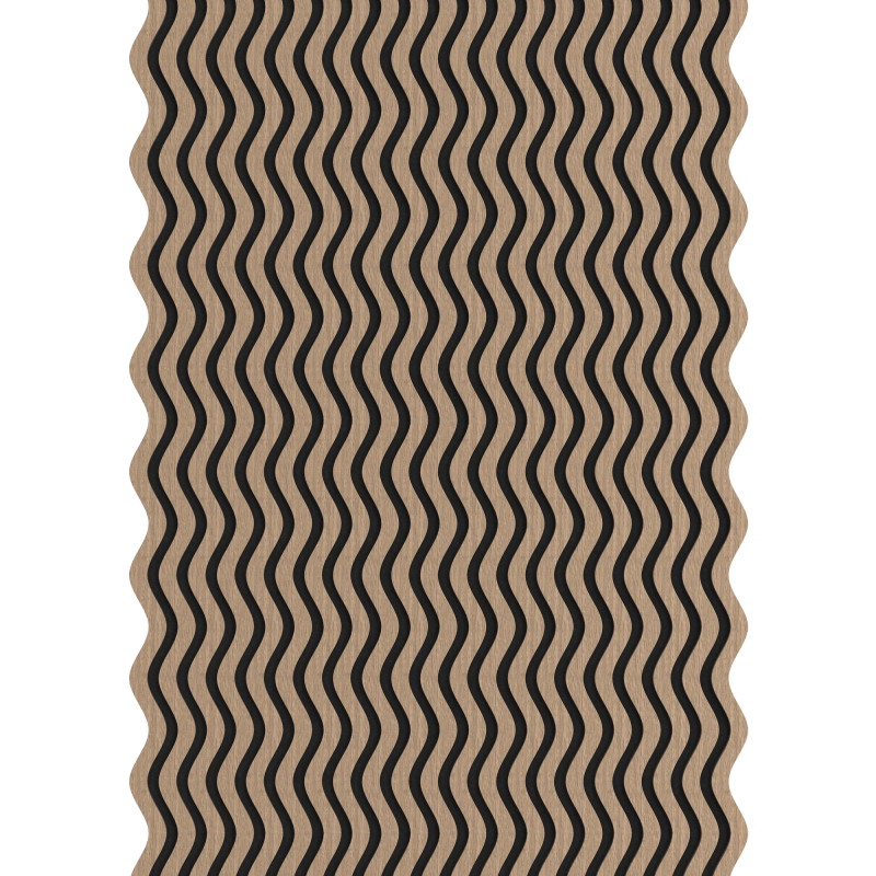 Mexen Lam-SF 02 Muster von akustischen Wandlamellen, Filz 9 mm, technisches Furnier, Helles Nussbaum - S106-02-047-S