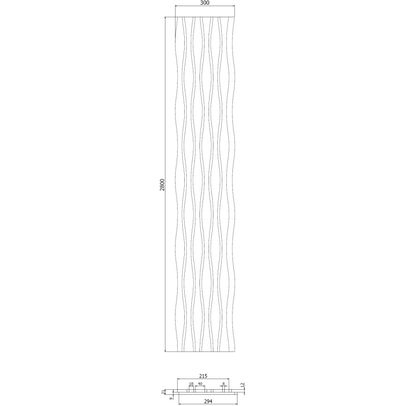 Mexen Lam-SF 01 Lam-SF 26 Probe akustischer Wandlamellen, Filz 9 mm, technisches Furnier, Eiche Classic - S106-26-041-S