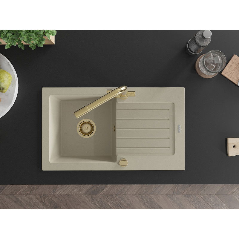 Mexen Pablo Granitspëlbeck 1-Kummer mat Oflaaf an Kichenduch Duero, beige - 6510-69-671600-50