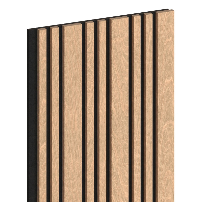 Mexen Lam-F Slim 01 Probe von akustischen Wandlamellen, 9 mm Filz, technisches Furnier, Gebleichte Eiche - S107-040-S
