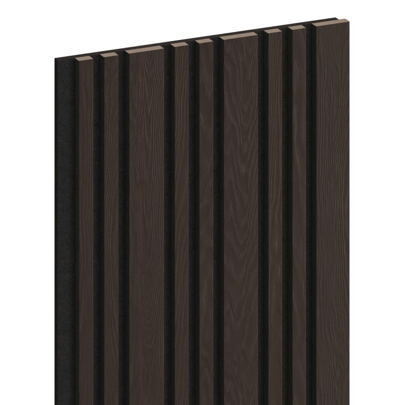 Mexen Lam-F Slim 01 Probe von akustischen Wandlamellen, Filz 9 mm, technisches Furnier, Schwarze Eiche - S107-046-S