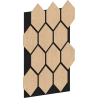 Mexen Form 01 Muster eines akustischen Wandpaneels, Filz 9 mm, technisches Furnier, Gebleichte Eiche - S111-01-040-S