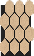 Mexen Form 01 Muster eines akustischen Wandpaneels, Filz 9 mm, technisches Furnier, Gebleichte Eiche - S111-01-040-S