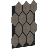 Mexen Form 01 Muster eines akustischen Wandpaneels, Filz 9 mm, technische Furnier, Graue Eiche - S111-01-043-S