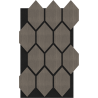 Mexen Form 01 Muster eines akustischen Wandpaneels, Filz 9 mm, technische Furnier, Graue Eiche - S111-01-043-S