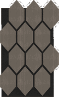 Mexen Form 01 Muster eines akustischen Wandpaneels, Filz 9 mm, technische Furnier, Graue Eiche - S111-01-043-S