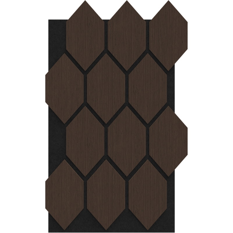 Mexen Form 01 Probe einer akustischen Wandtafel, Filz 9 mm, technisches Furnier, Eiche Mocca - S111-01-045-S