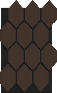 Mexen Form 01 Probe einer akustischen Wandtafel, Filz 9 mm, technisches Furnier, Eiche Mocca - S111-01-045-S